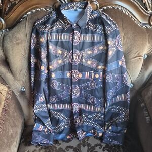 Stylish Patterned Button-Up Shirt